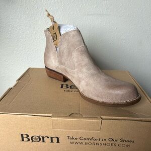 Born Light Tan Suede Ankle Booties